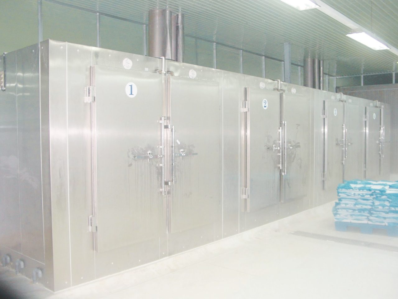 GLORY freezer cabinets in a processing plant