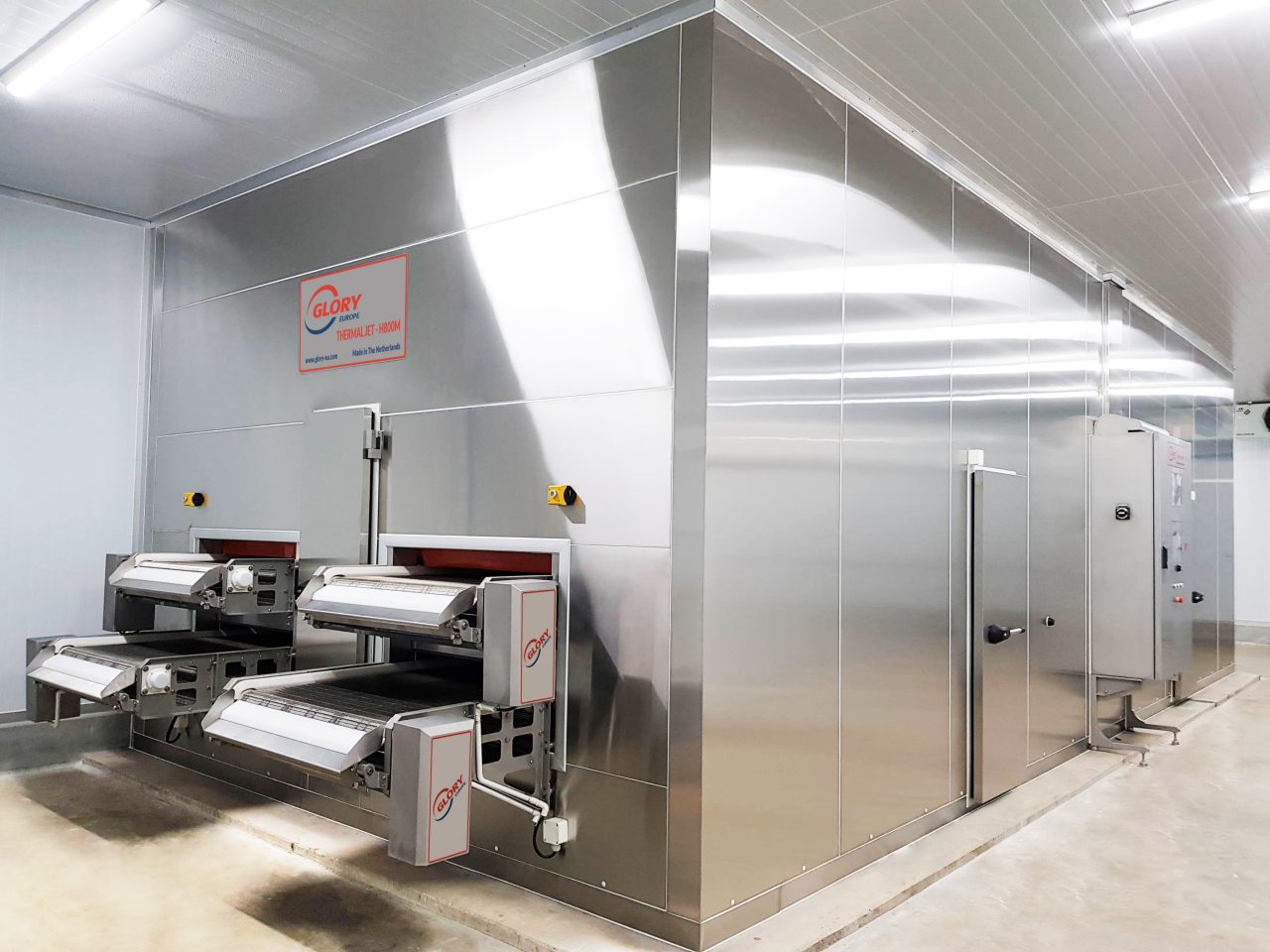 GLORY Thermal Jet freezer during commissioning at a processing plant